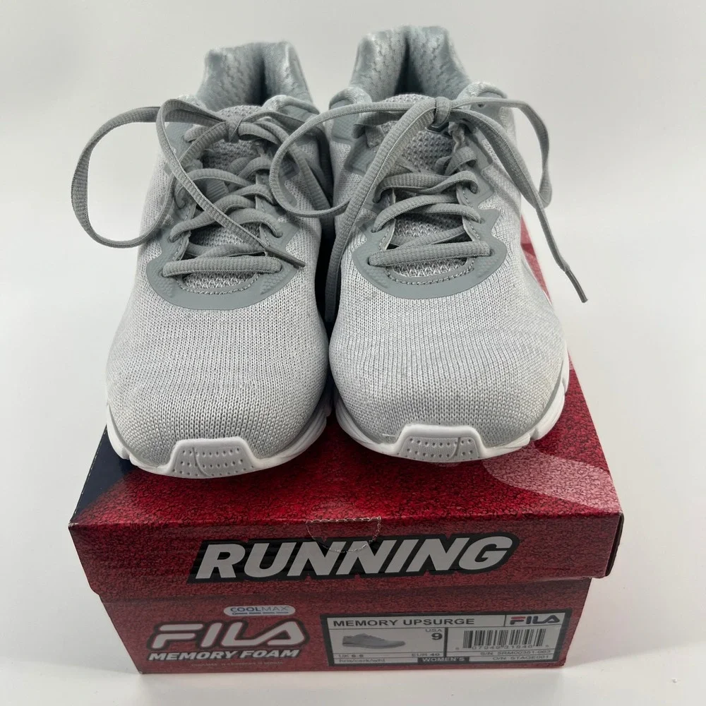 FILA Memory Upsurge Womens Running Shoes Grey White 5RM00351-063 Size 9